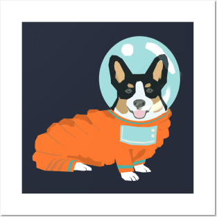 Tri Corgi Space Dog Posters and Art